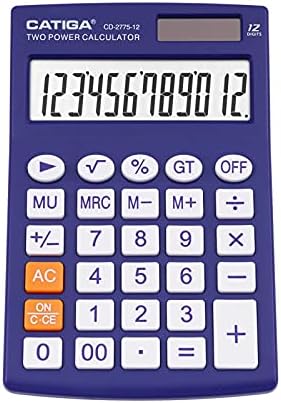 Настолен калкулатор с 12-фигурални LCD дисплей, за домашна или офис употреба, лесен за използване, с ясен дисплей / функции памет, CD-2775