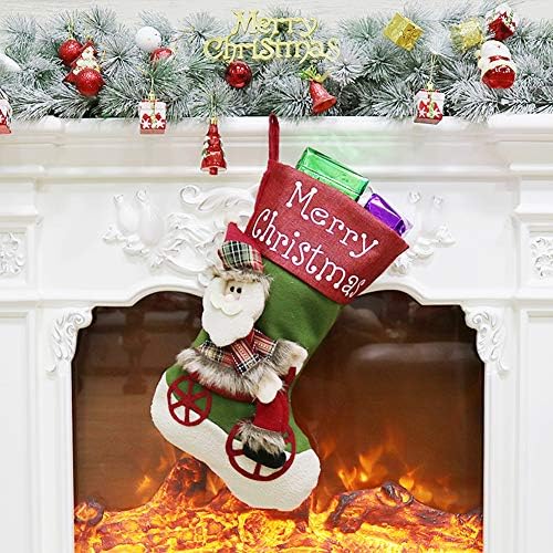 Коледни Чорапи AIKENR, Коледна Украса, на 3 опаковки, Много Големи Декоративни Орнаменти, Персонални Чулочные Украса за Семейна Празничния