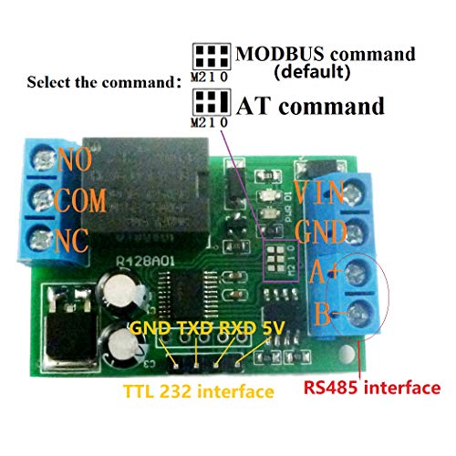 2 в 1 RS485 & RS232 (TTL) at & Modbus RTU Релеен комутатор Такса PC USB COM UART Сериен Порт 1 Канален модул 12 vdc (1)