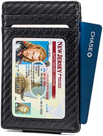 Кожен Портфейл с Щипка за Пари За Мъже, Тънък Преден Джоб, RFID-Заключване със Супер Силна Магнитна
