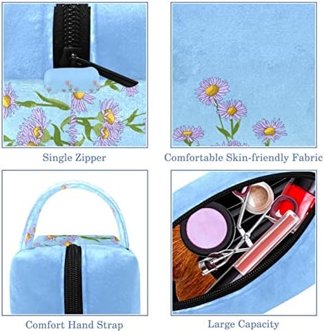 TBOUOBT Косметичка за Жени, козметични чанти, Голям Чанта за Тоалетни Принадлежности, Подарък за Пътуване, през пролетта небесен цвете,