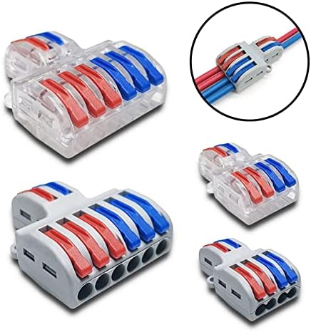 Cable конектори SHUBIAO Mini Fast Тел Универсален Компактен Съединител за кабели с пружинным съединение, Вставная клеммная актуално SPL-42 422 (Цвят: 424 (цветна дръжка), опаковка: 2