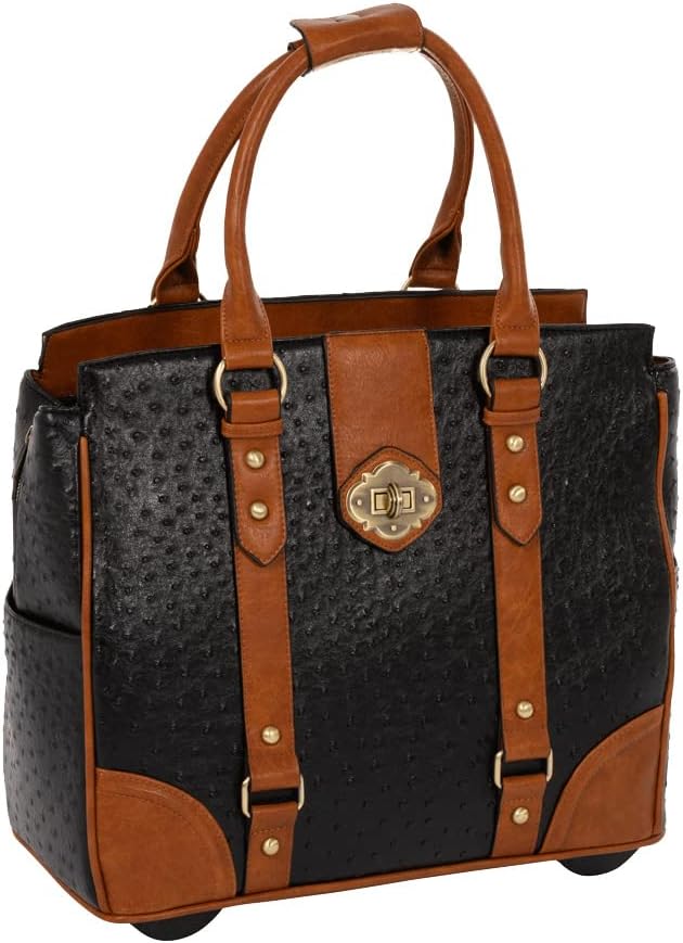 Дизайнерски дамски чанти на колела за лаптопи JKM & Company - Първокласна бизнес чанта-тролей от ЩРАУС за носене на нощ