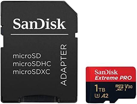 Карта памет SanDisk 1 TB с технологията Quick Flow Extreme PRO microSD с адаптер C10, U3, V30, A2, Скорост на четене 200 MB, Скорост