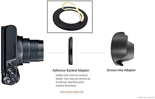 Професионален цифров сенник за обектив обектива (цветен дизайн) за Canon PowerShot G7 X + Преходни пръстен за филтър / сенници