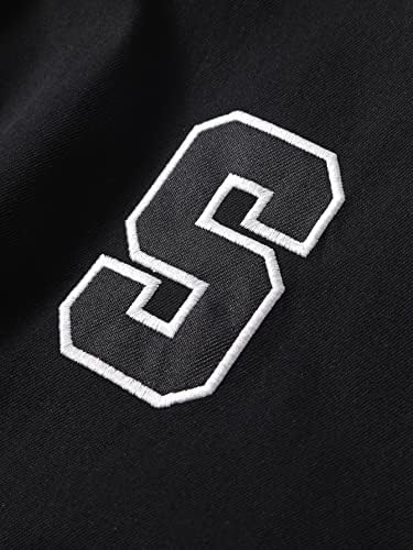 Якета OSHHO за жени и мъже, двуцветен университетската яке с бродерия букви, 1 бр. (Цвят: черно-бял, Размер: XX-Large)