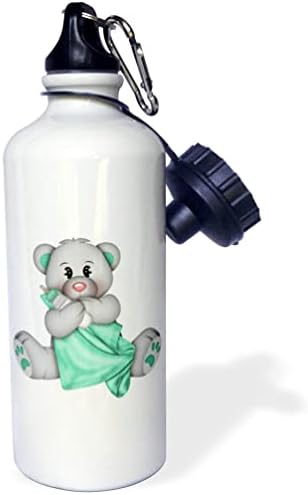 3D-Фигура Хубава мечка със Зелено одеяло и бутилка - Бутилка за вода (wb_354839_1)