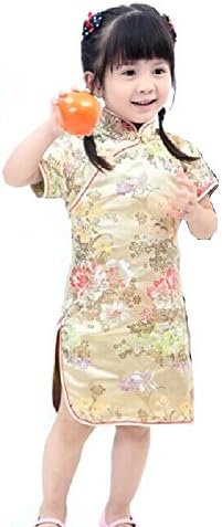 Бебешка рокля Рокля с цветен Модел Hooyi Qipao За Малки Момичета с Пионом Infantis Chi-рп