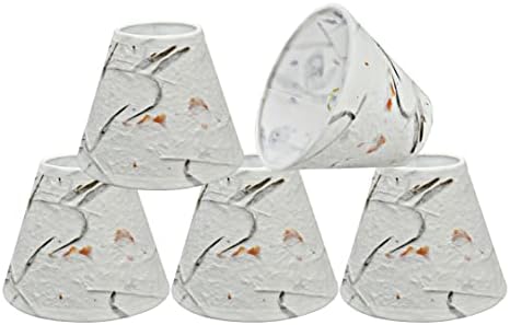 Aspen Creative 32115-5 Малък Набор от Абажуров за полилеи във формата на Империя с монтиране в твърди корици (5 опаковки), несовсем бял