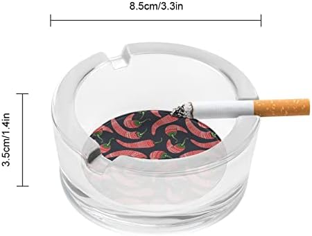 Червено Модел Чили Стъклен Пепелник С Кръгла Притежател на Пепел Калъф Пепелник за Домашен интериор Маса в Хотела
